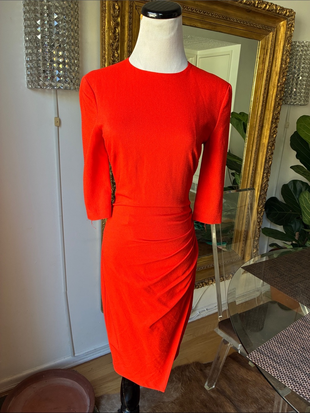 L’agence Classic Orange Sheath Dress - Elegant Women's Cocktail Dress small